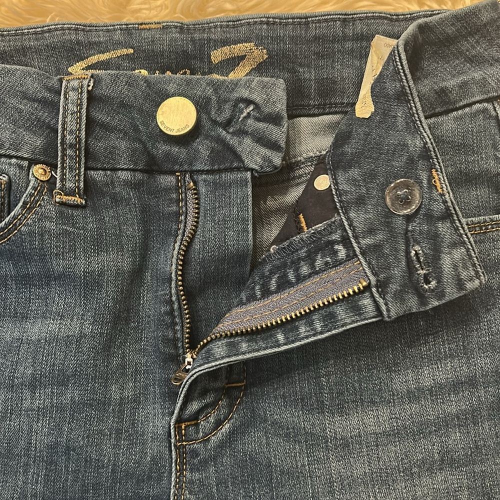 Seven 7 Tummyless High Rise Skinny Jeans, Size 6 - Picture 4 of 10